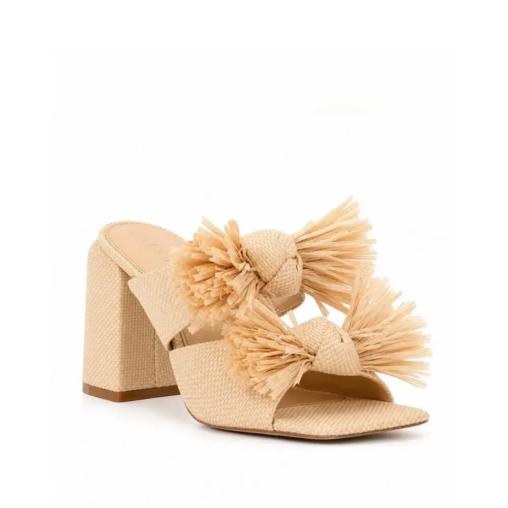 Gianni Bini Raffia Knot Block Heel Mule - Picture 2 of 8